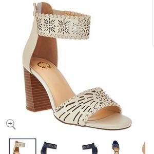 C.Wonder White High Heel Sandals size 7